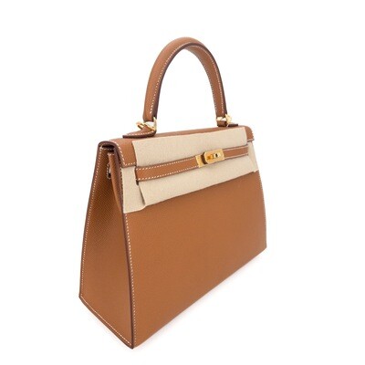Hermes Kelly Sellier Bag 25 Gold Epsom Gold Hardware