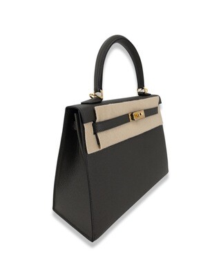 Hermes Kelly Sellier  Bag 25 Noir Black Epsom Leather Gold Hardware