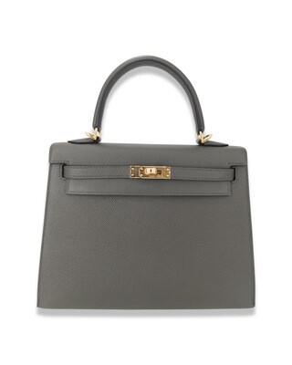 Hermes Kelly Sellier Bag 25 Vert De Gris Epsom Leather Gold Hardware