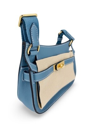 Hermes Mini Jypsiere Bag New Blue Jean Evercolor Gold Hardware