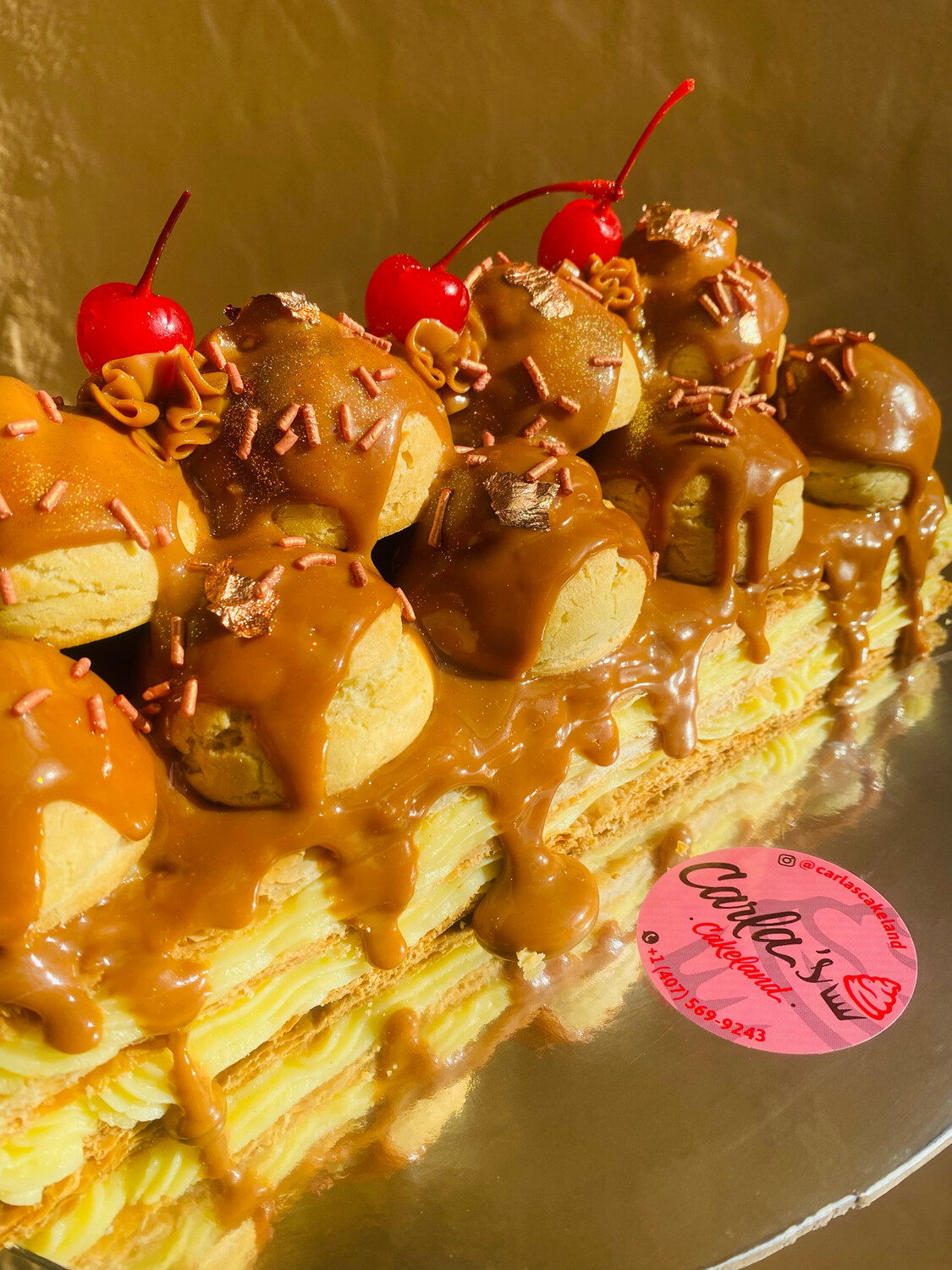 Milhojas Profiteroles