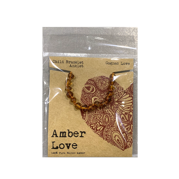 Amber Love 100% Pure Baltic Amber Child Necklace, Size: 33cm, Colour: Cognac Love