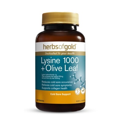 Herbs of Gold Lysine 1000 + Olive Leaf Herbs of Gold Lysine 1000 + Olive Leaf