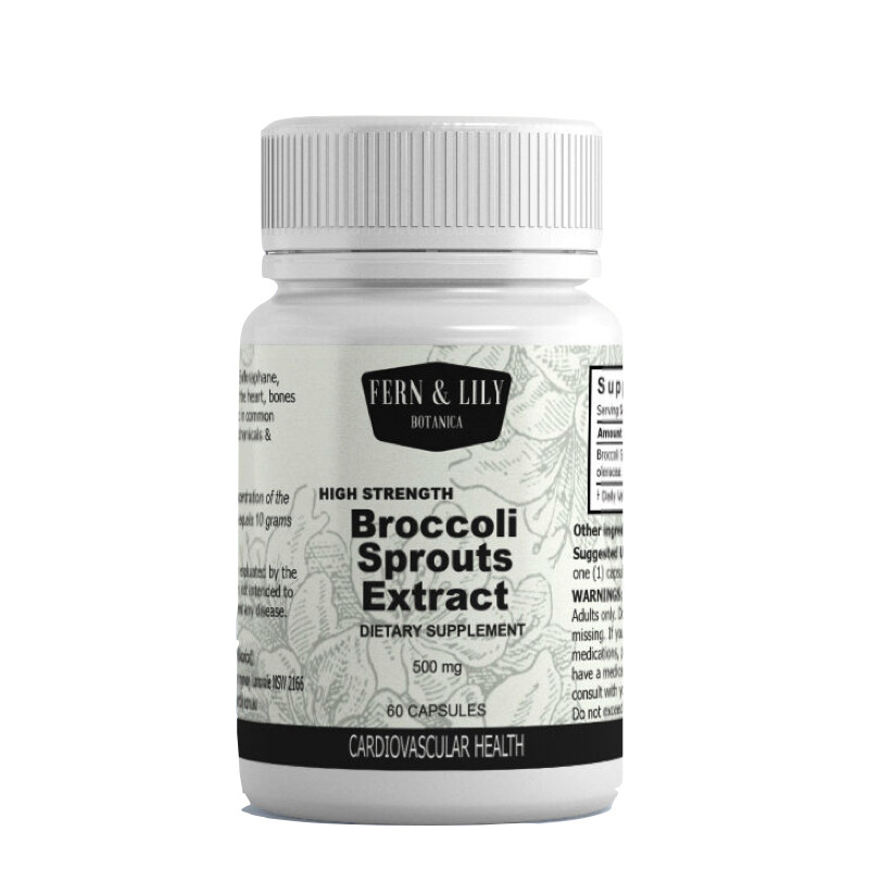 Broccoli Sprouts Extract Capsules 500mg Fern & Lily Botanica The