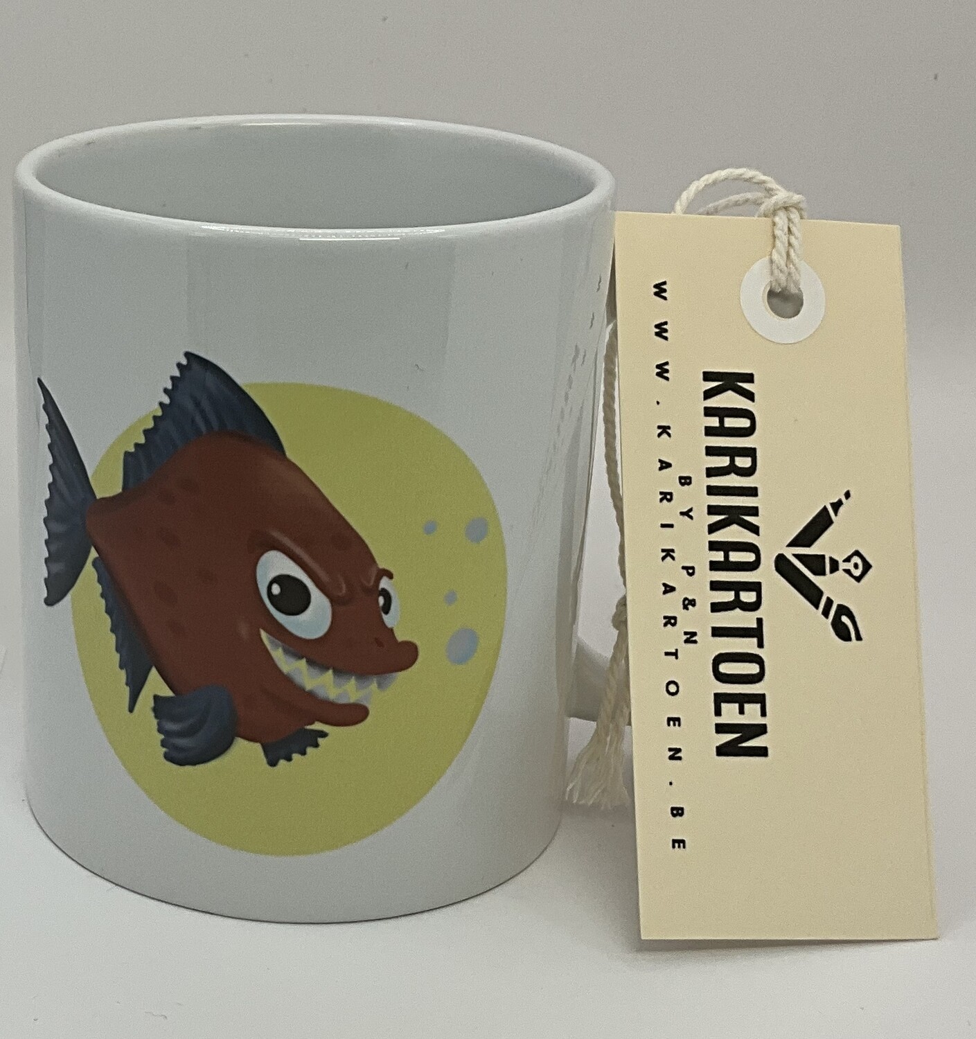 Koffiemok met unieke tekening - Phiranha