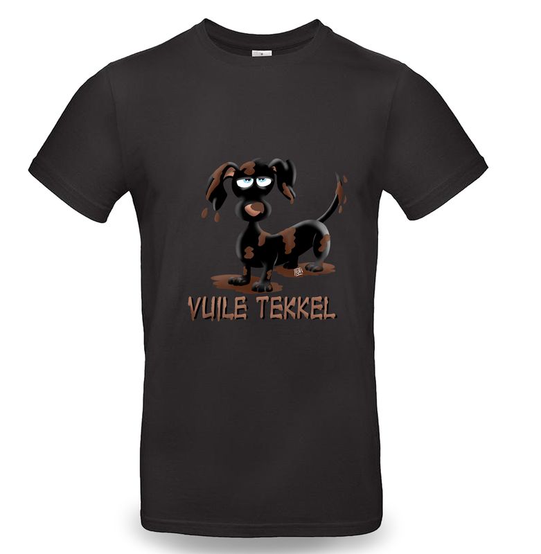 T-shirt met unieke tekening Tekkel en tekst