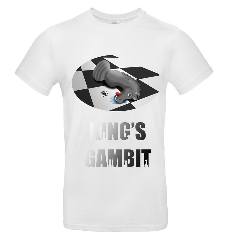 T-shirt met unieke tekening schaak-paard en tekst