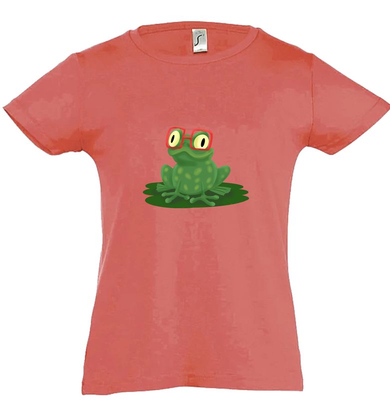 T-shirt kids meisjes unieke tekening Kikker