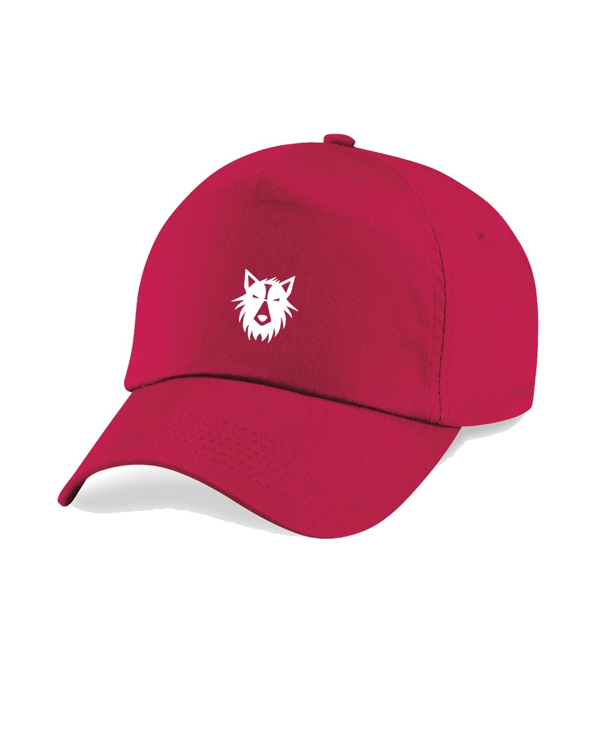 Pet junior logo Wolf wit, Kleur: Rood