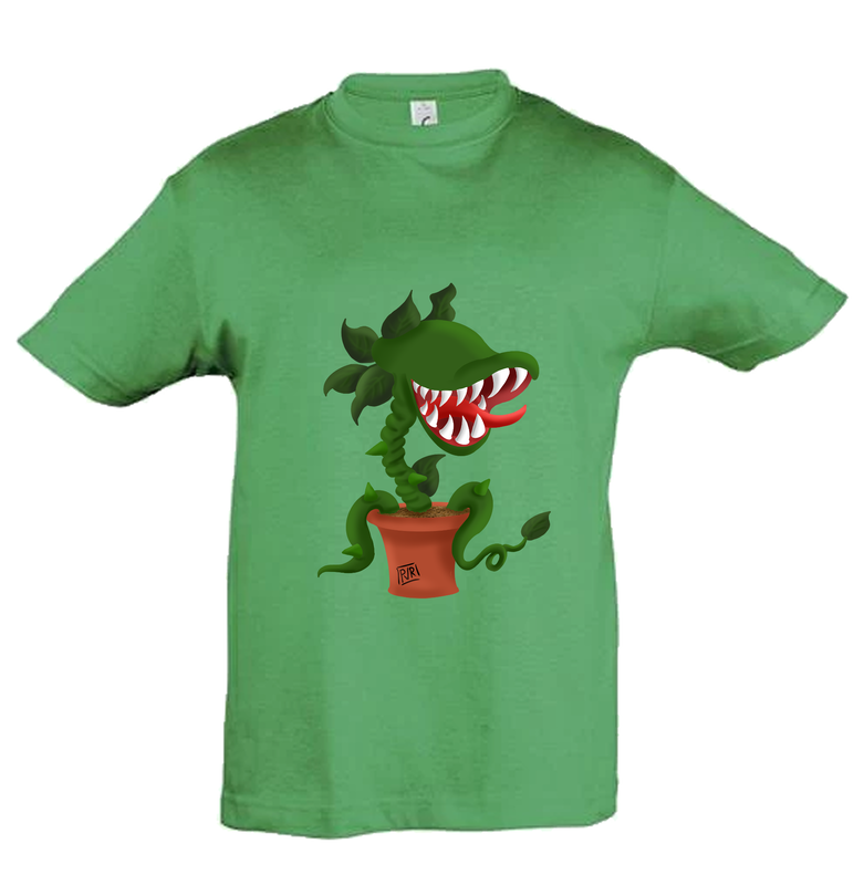 T-shirt kids jongens unieke tekening Vleesetende plant
