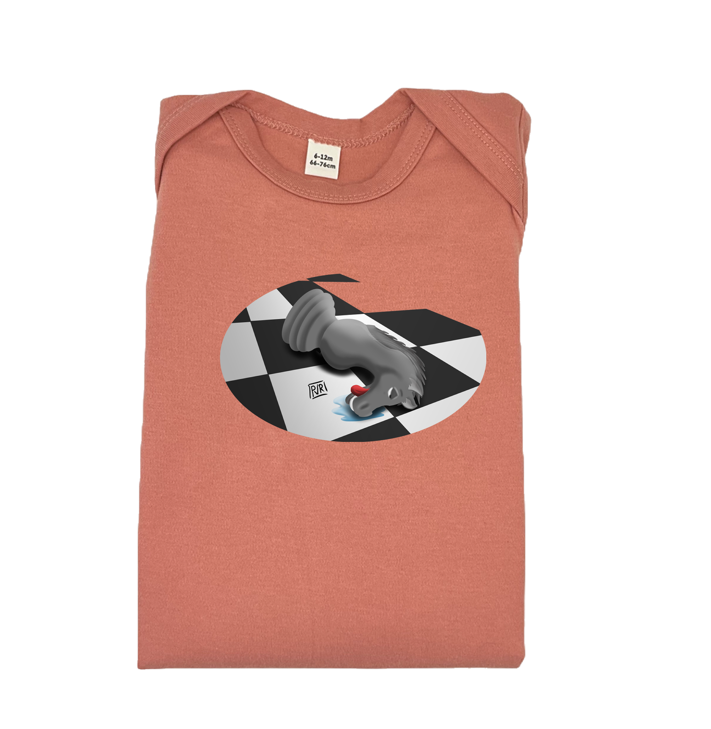 Rompertje (Body) unieke tekening - Schaak paard