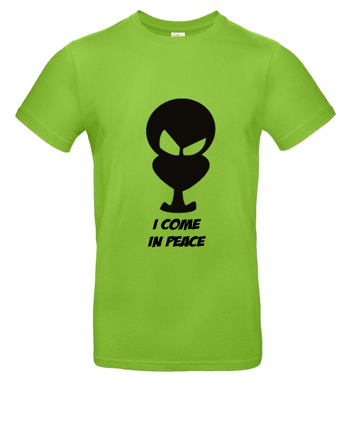 T-shirt Alien silhouette groot logo, Kleur: Groen