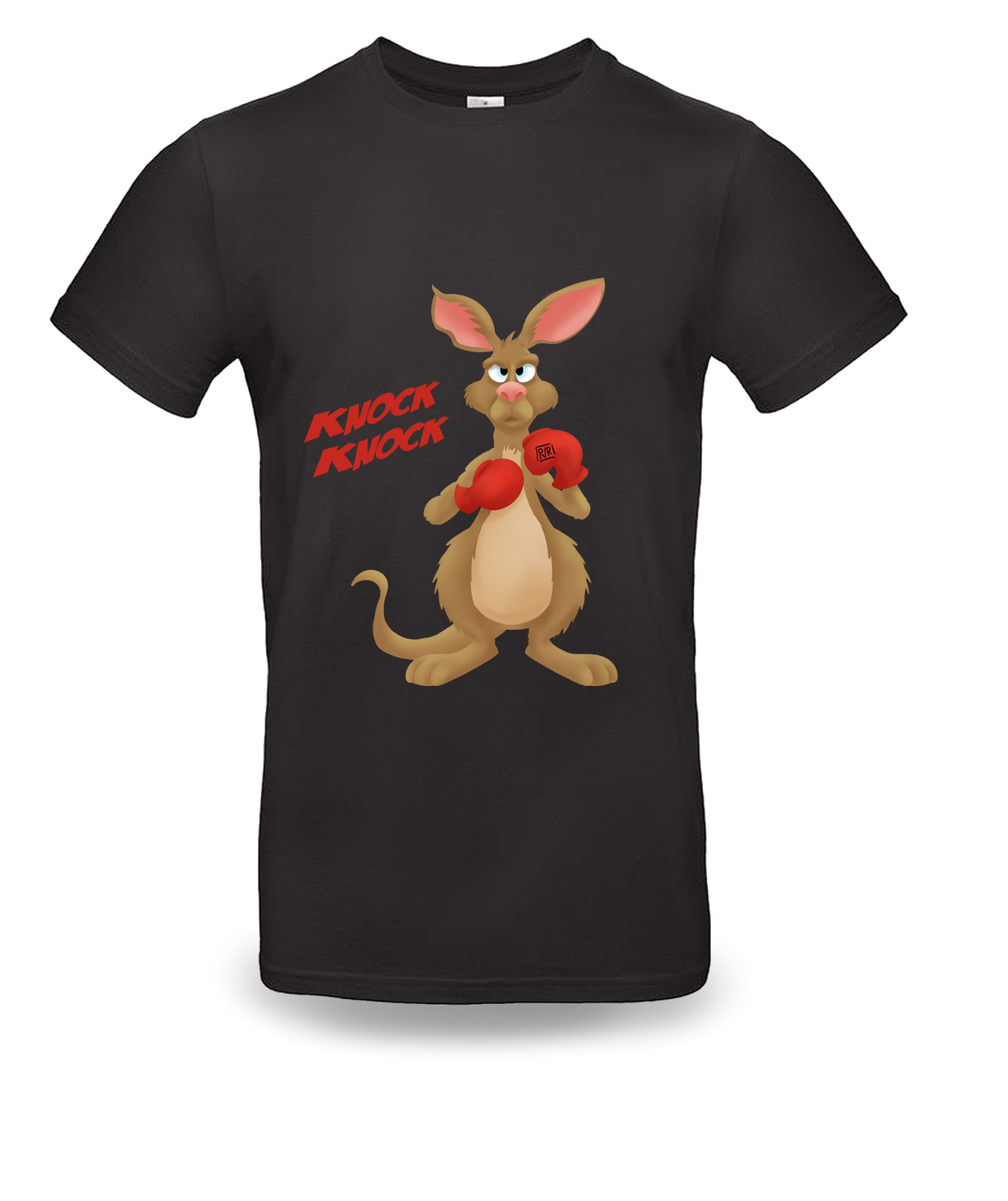 T-shirt met unieke tekening &quot;Boks&quot; Kangoeroe, Kleur: Zwart