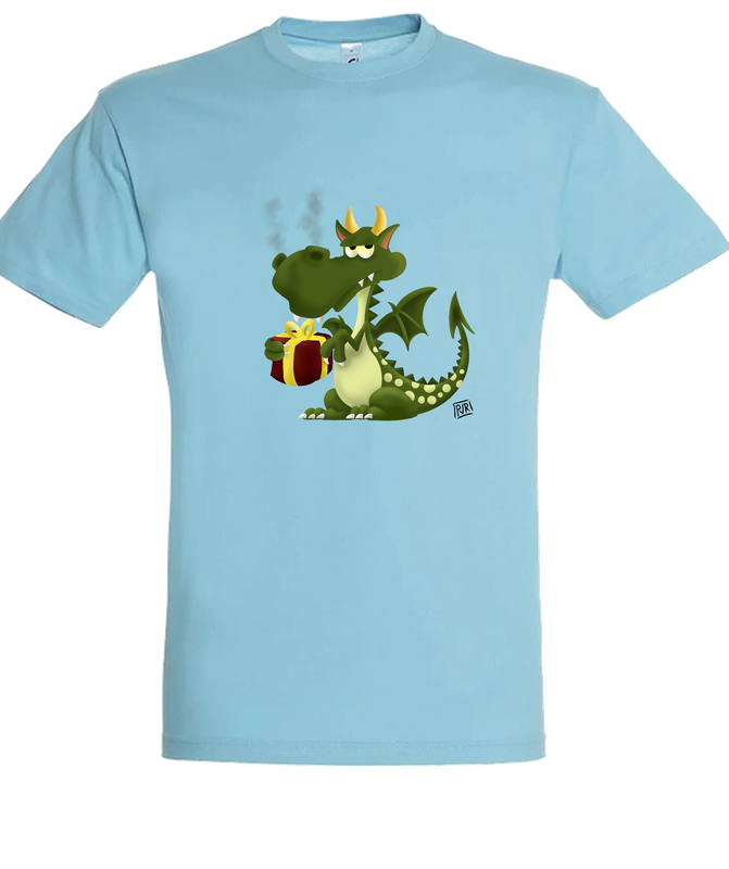 T-shirt met unieke tekening Draak-Kerst