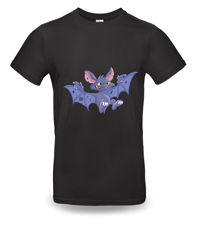 T-shirt met unieke tekening &quot;Angry&quot; Vleermuis