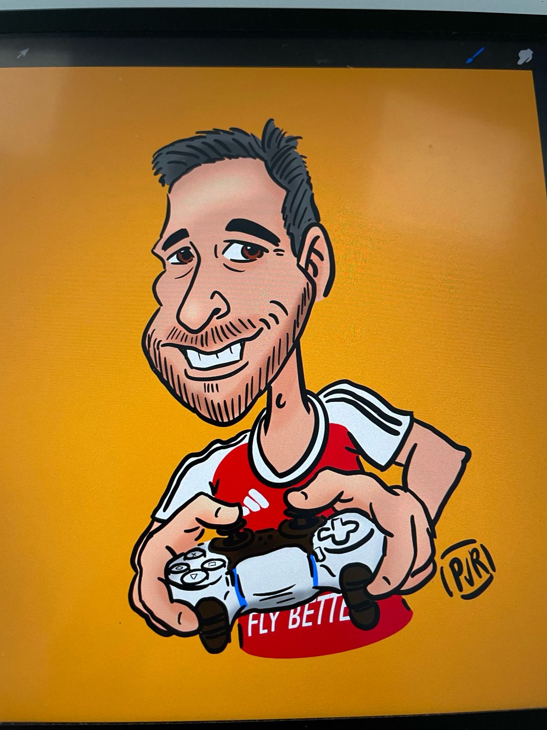 Totebag Zwart met karikatuur 