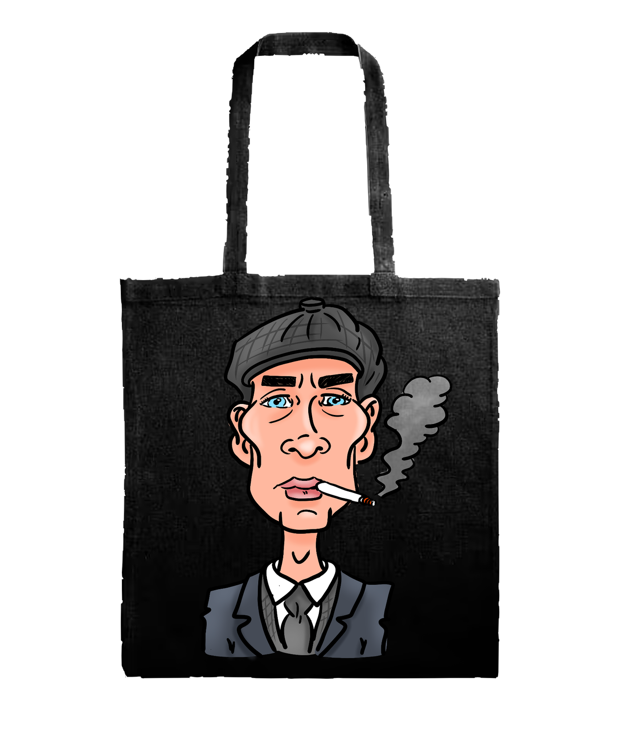 Totebag Zwart met karikatuur