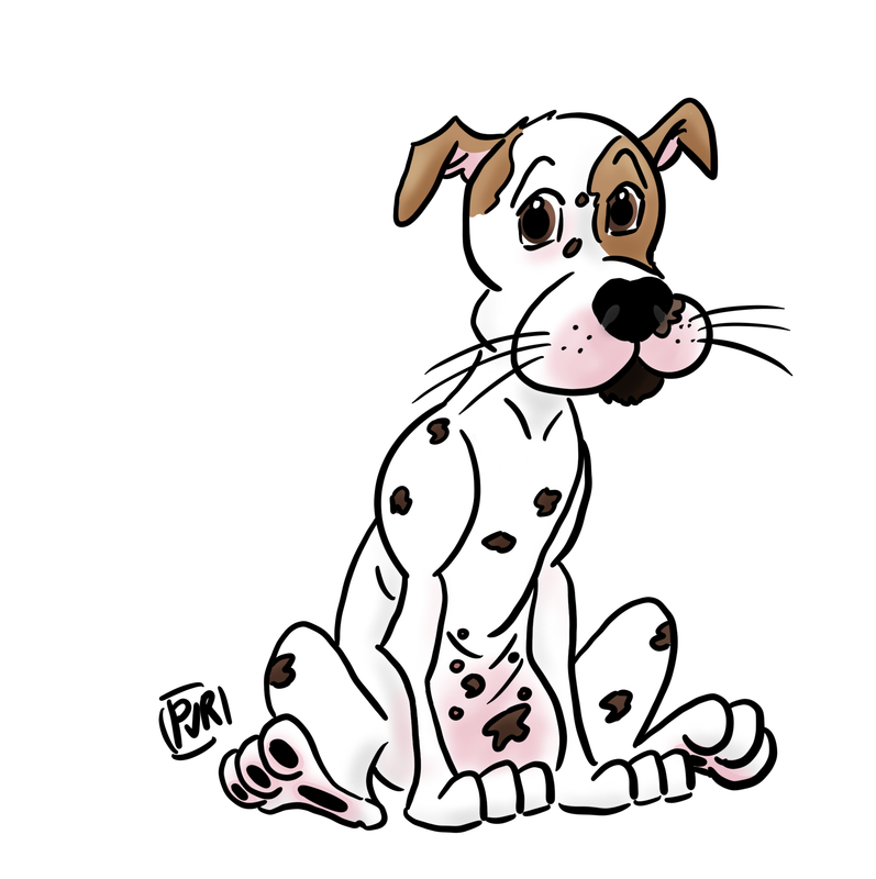 Karikatuur huisdier digitaal in kleur