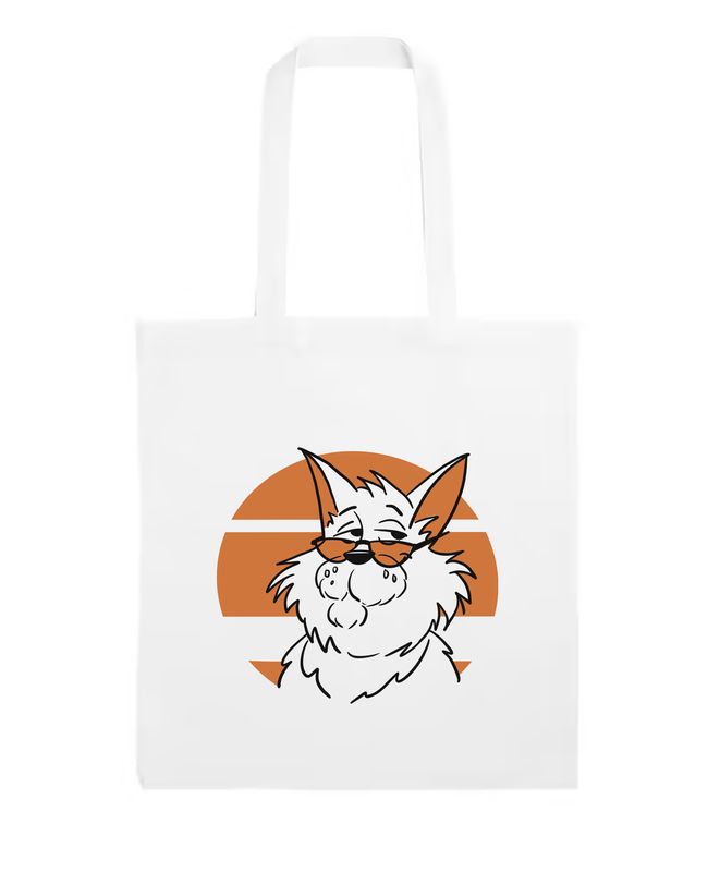 Totebag Wit met unieke kat tekeningen