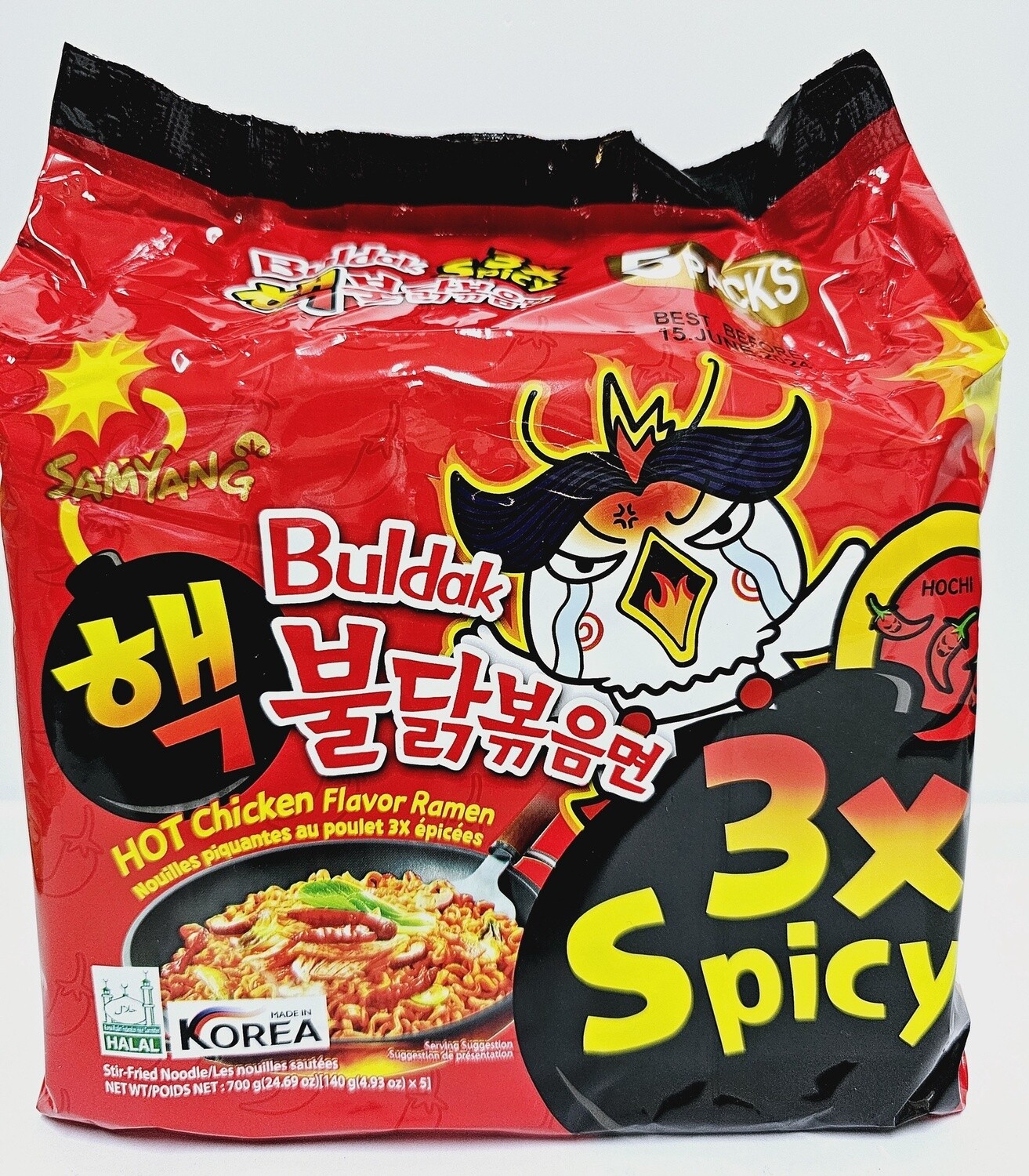 Buldak 3x Spicy chicken Noodle 5pk Multi Samyang