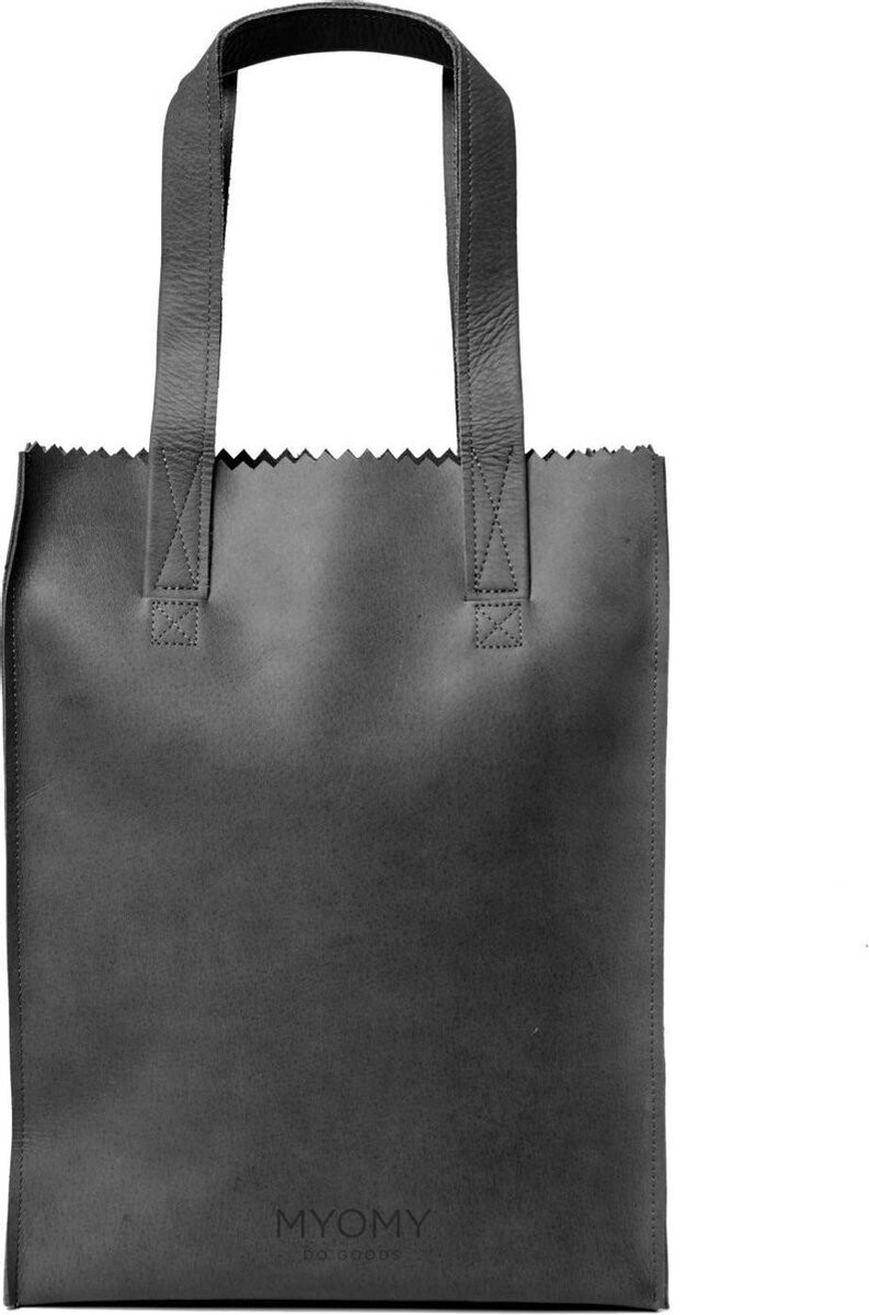 👜 MYOMY Paperbag Shopper Hunter Leather Shoulder Bag – Black 🖤✨