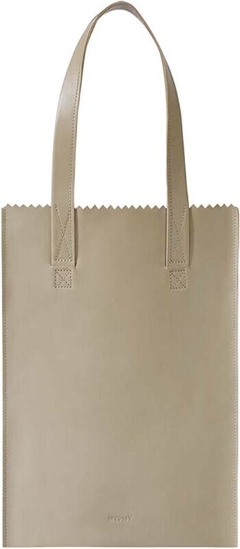 👜 MYOMY My Paper Bag Long Handle Zip Schoudertas – Beige Leer | Uniek &amp; Duurzaam 🤎✨