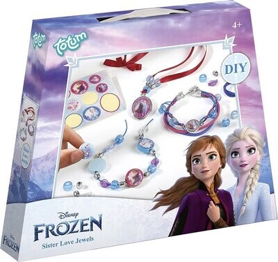 Totum Frozen  knutselset armbandjes  en hangertjes maken sieraden  met Anna en Elsa Sister Love Jewels
