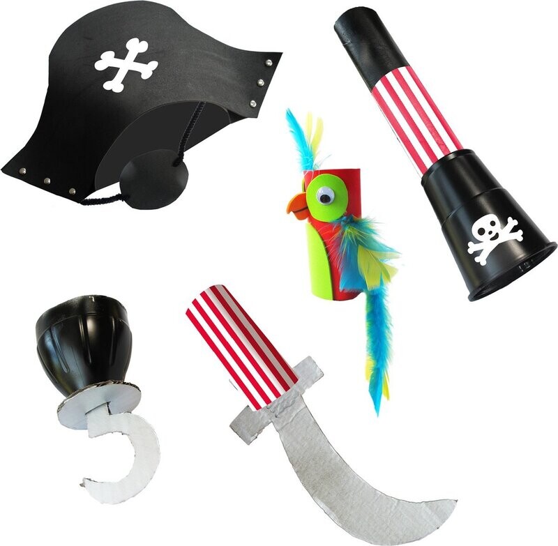 🦜 Re-Cycle-Me Knutselset Pirate Dress Up – Maak je Eigen Piratenkostuum ♻️✨