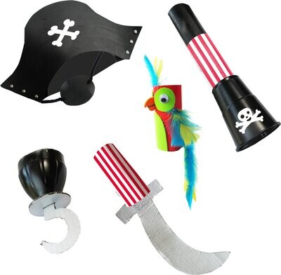 🦜 Re-Cycle-Me Knutselset Pirate Dress Up – Maak je Eigen Piratenkostuum ♻️✨