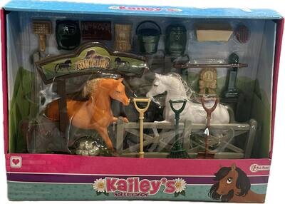 🐴 Toi-Toys Kailey's Paardenstal – 4-delig Speelset Bruin/Wit ✨