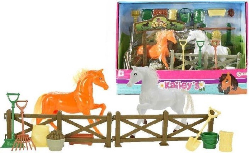 Toi-toys Speelset Kailey&#39;s Paardenstal 4-delig Bruin/wit