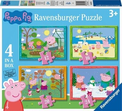 🐷 Ravensburger Peppa Pig 4-in-1 Puzzle Box – 12, 16, 20 &amp; 24 Pieces ✨