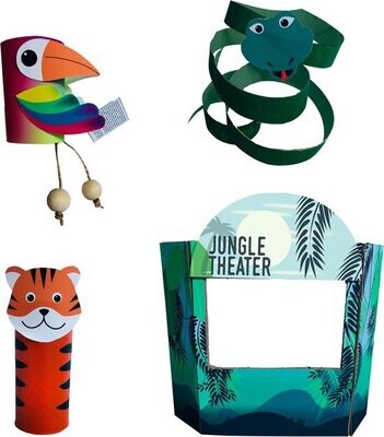 🌿 Re-Cycle-Me Jungle Theater Knutselset – Maak Je Eigen Dierenpodium ♻️✨