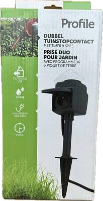 Profile Double Garden Socket with timer