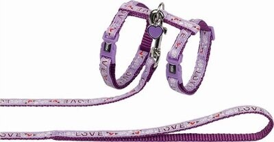 Nobby kattentuig met lijn ribbon love paars