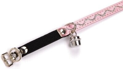 Kattenhalsbandje Glitter Golf Met bel - Roze