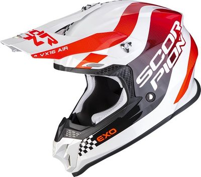 Scorpion Vx-16 Evo Air Soul White-Red - Motorhelm