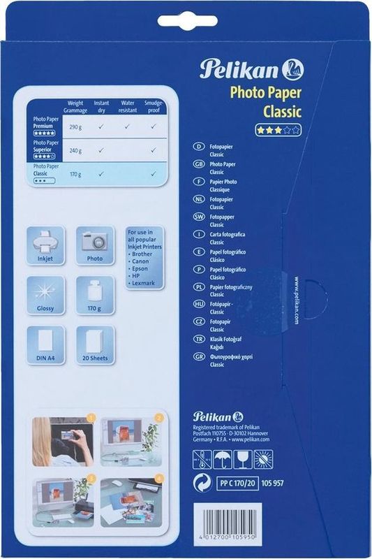 📸 Pelikan Fotopapier Classic – Glanzend A4 (20 vel)