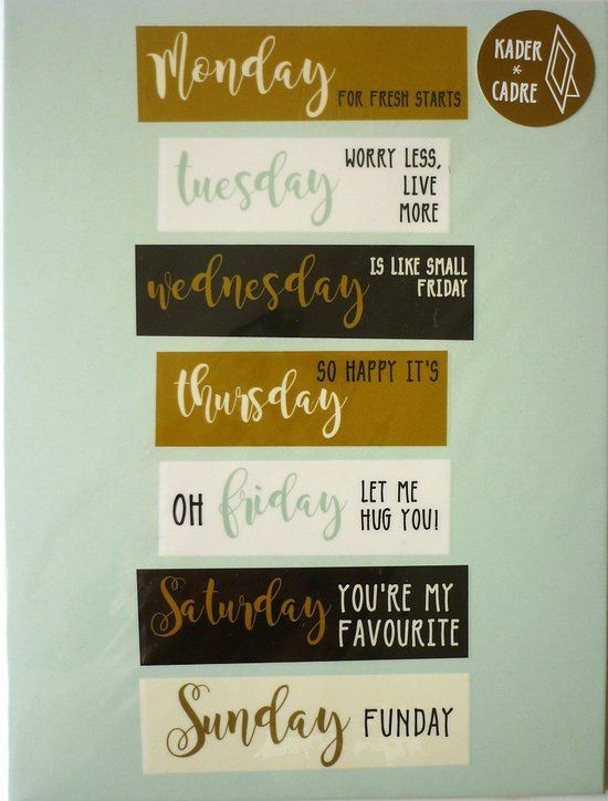 Mailbox -wenskaart - monday ... sunday...wednesday...