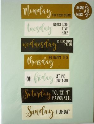 Mailbox -wenskaart - monday ... sunday...wednesday...