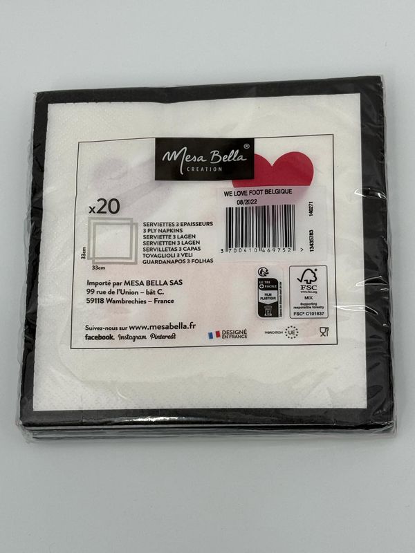 ⚽ servietten in papier we love foot belgie 20 st