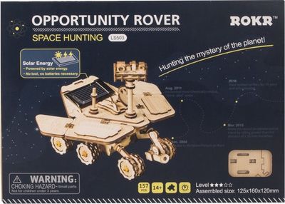 🌌 Robotime Opportunity Rover met Zonnecel LS503 – Houten Modelbouwset ✨