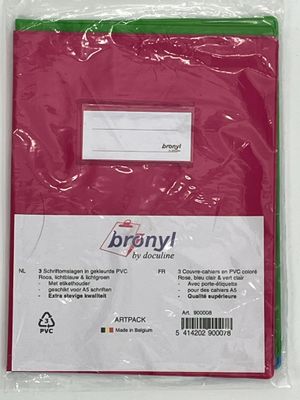 Bronyl schriftomslag set 3 gekleurde pvc