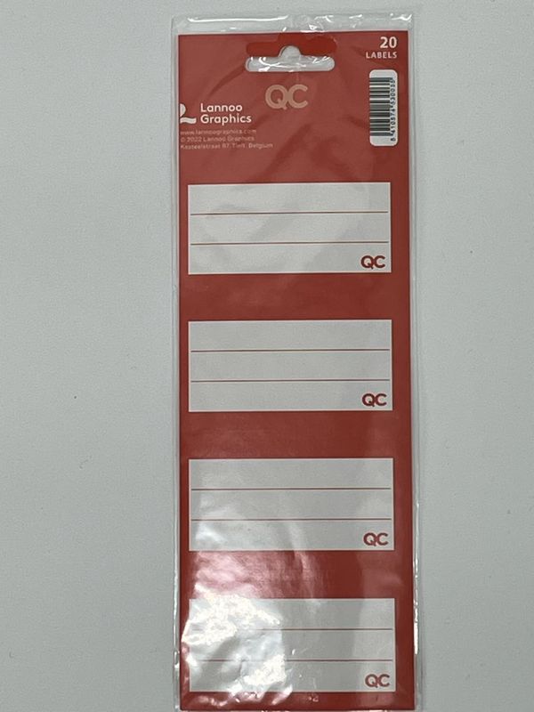Schooletiket lannoo graphics zelfklevend 20 stuks rood