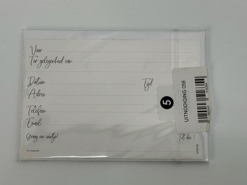 🎉 Uitnodigingen Feestje – Set van 5 Kaartjes met Enveloppen ✨