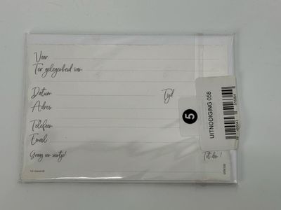 🎉 Uitnodigingen Feestje – Set van 5 Kaartjes met Enveloppen ✨