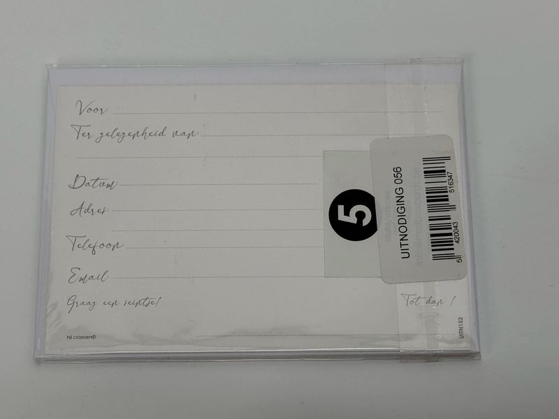🎉 Uitnodigingen Feestje – Set van 5 Kaartjes met Enveloppen ✨
