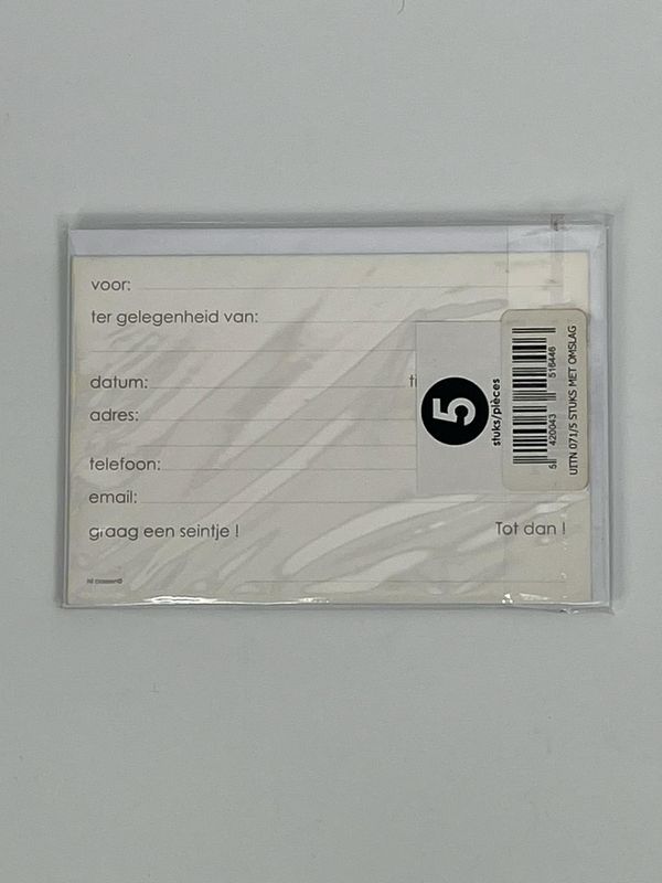 🎉 Uitnodigingen Feestje – Set van 5 Kaartjes met Enveloppen ✨