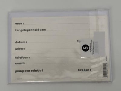 🎉 Uitnodigingskaartjes – Set van 5 Stuks (16 x 11 cm) met Enveloppen ✨