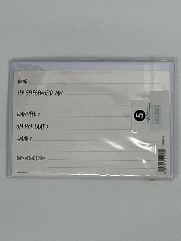 🎉 Uitnodigingskaartjes – Set van 5 Stuks (16 x 11 cm) met Enveloppen ✨